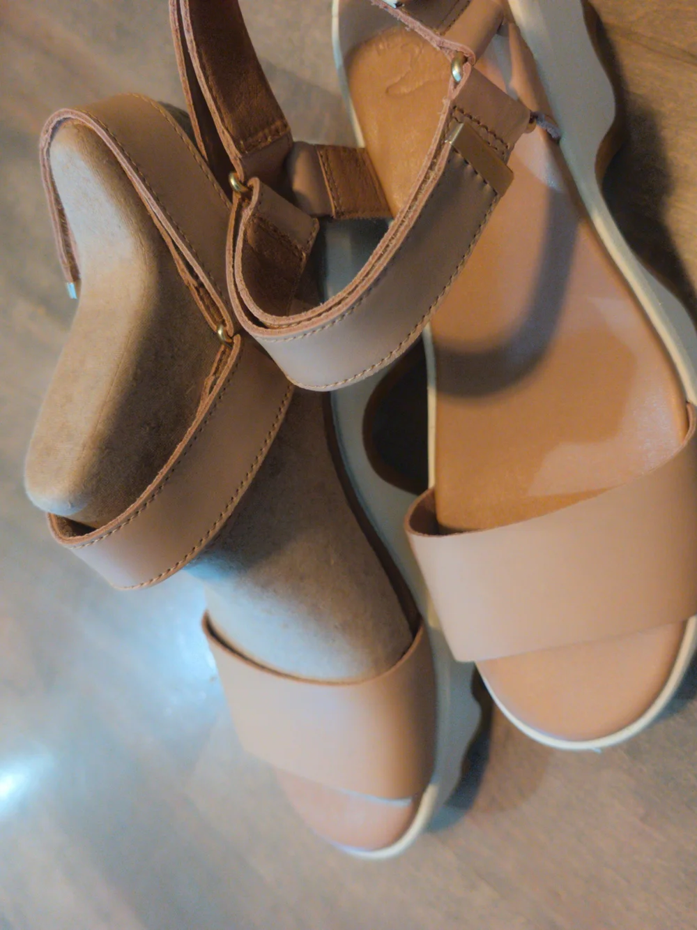 Sorel Platform Sandal in Nude Blush with Gold Accents